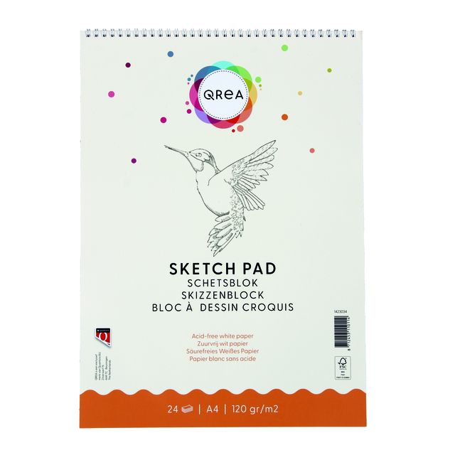 Qrea - Sketchpad A4 24 sheets 120gr spiral