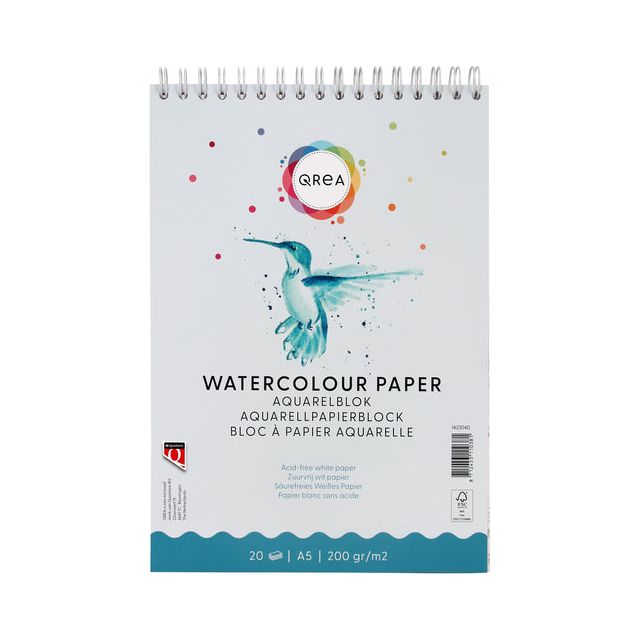 Qrea - Aquarelblok a5 20vel 200gr spiraal