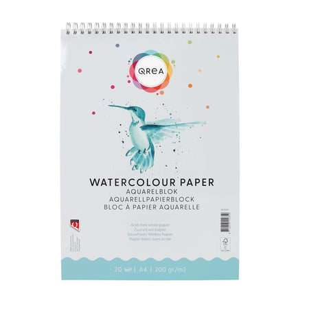 Qrea - Aquarellblock A4 20 Blatt 200gr Spirale