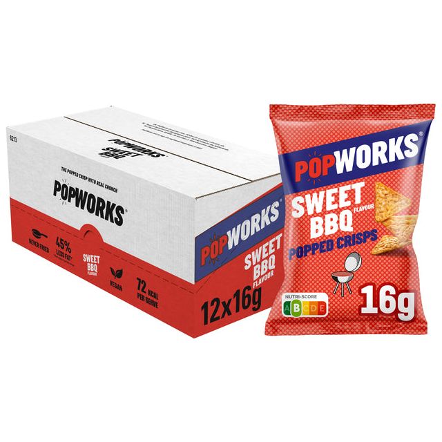 PopWorks - Chips PopWorks Sweet BBQ 16gr | Upoot eine 12 Basis x 16 Gramm