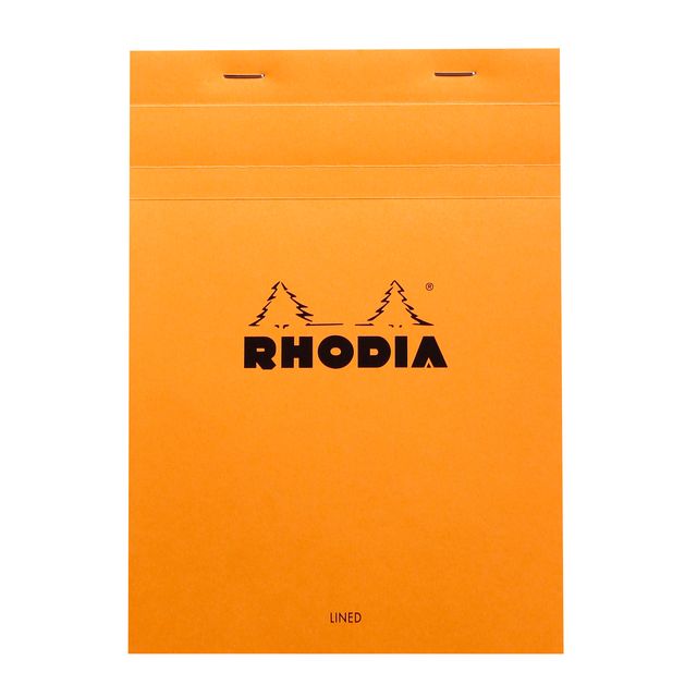 Rhodia -  Schrijfblok A5 lijn 80 vel 80gr met kantlijn oranje