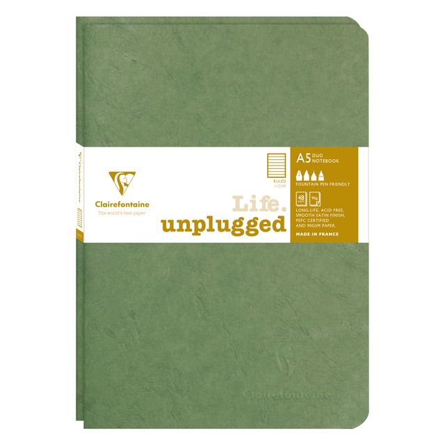 Clairefontaine - Notebook A5 line 96 pages 90gr green seal of 2 pieces