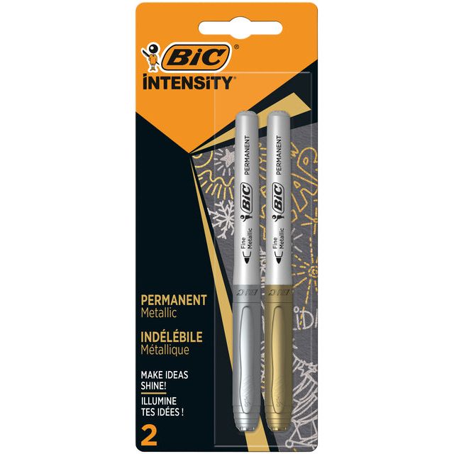 Bic - Viltstift bic intensity rond f goud en zilver