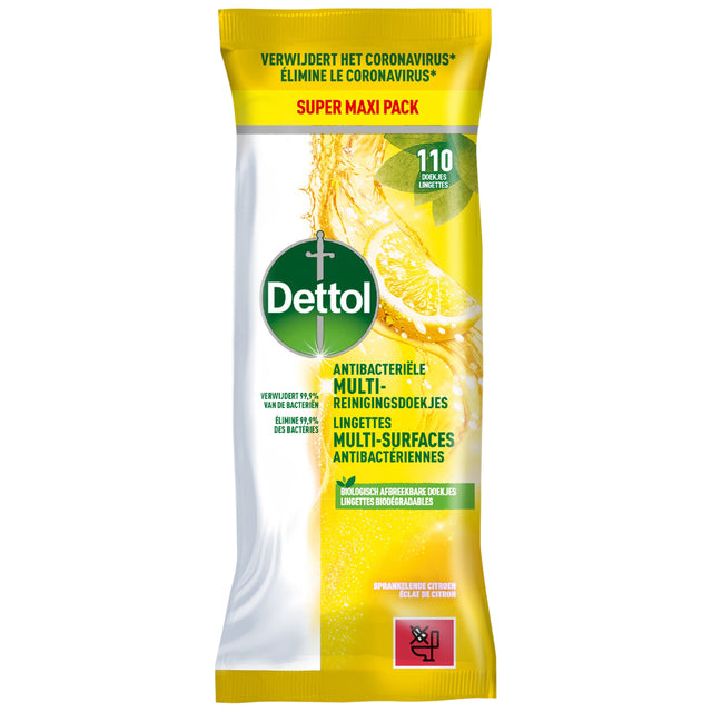 Dettol -  Reinigingsdoekjes  antibacterieël Citrus 110 stuks