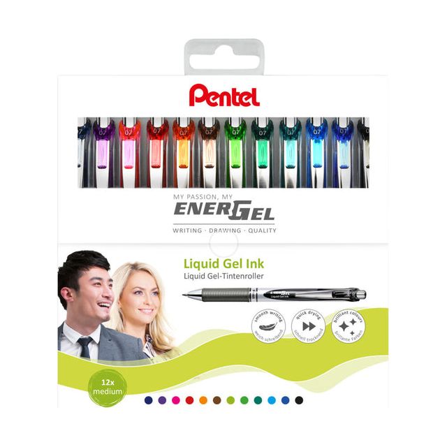 Pentel - Gelshrijk Pentel BL77 Energel M 12st Asorti