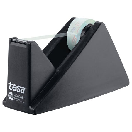 Tesa - Portacinta adhesiva eco cristal 59045 negro con 1 rollo e 19mmx10m | 6 piezas