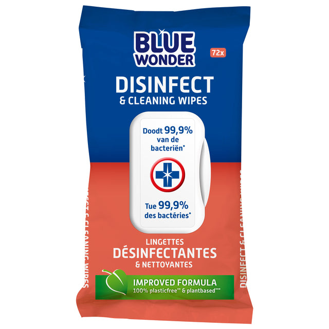 Blue Wonder - Salviette disinfettanti detergenti 72 pezzi