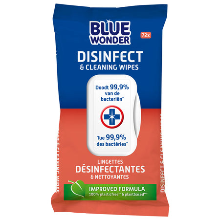 Blue Wonder - Toallitas limpiadoras desinfectantes 72 piezas