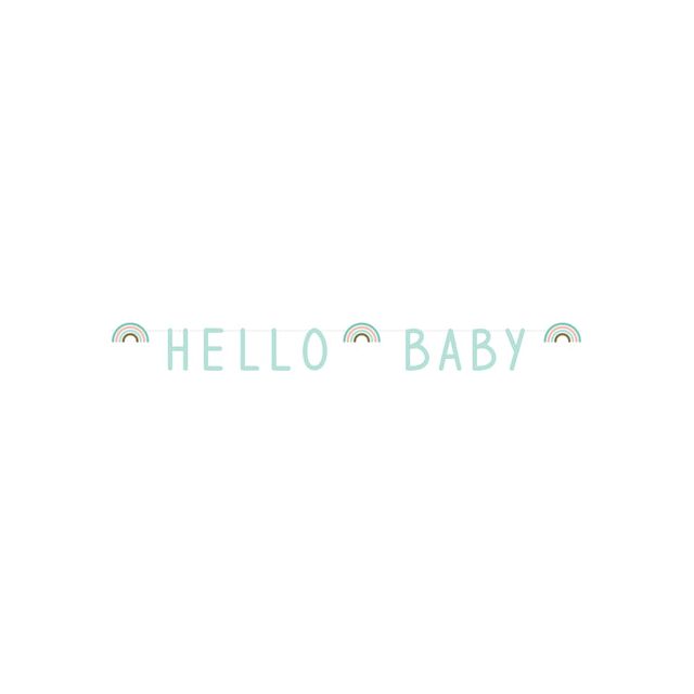 Haza - Letterslinger haza hello baby mintgroen 2.50m | 5 stuks