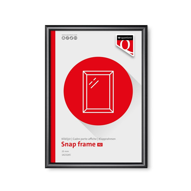 Quantore - Cadre clic premium A2 25mm noir
