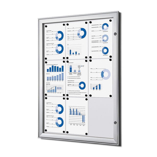 Quantore - Tableau d'affichage de luxe 9x A4 argent