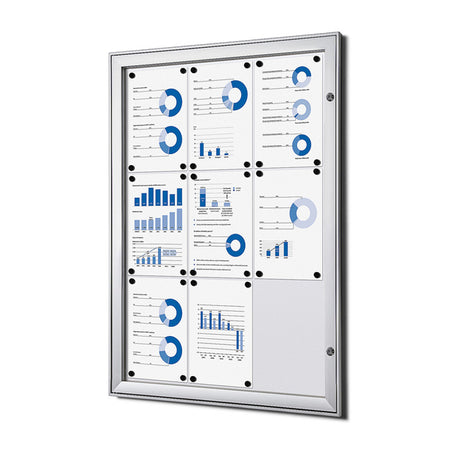 Quantore -  Vergrendelbaar notitiebord indoor zilver 9x a4