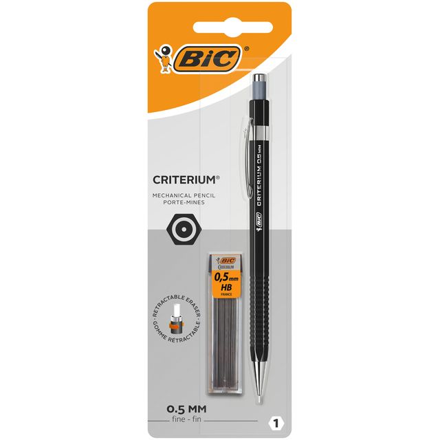 Bic -  Vulpotlood HB 0.5mm incl 12 stiften zwart blister à 1st