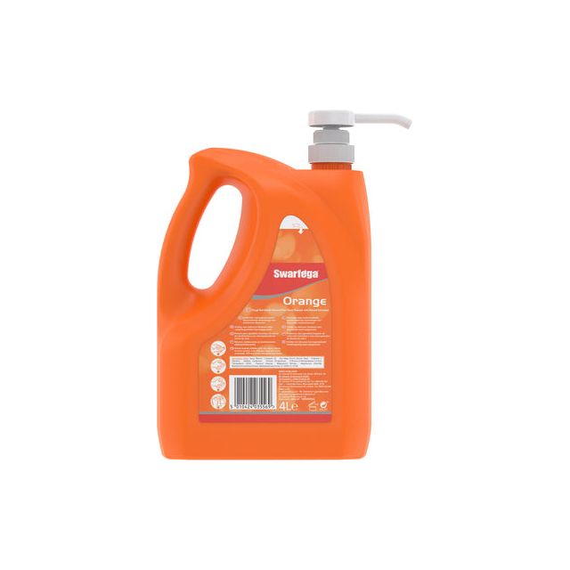 SC Johnson Professio - Handreiniger SCJ Swarfega Orange 4L mit Pumpe | Omdoos eine 4 Flasche x 4 Liter