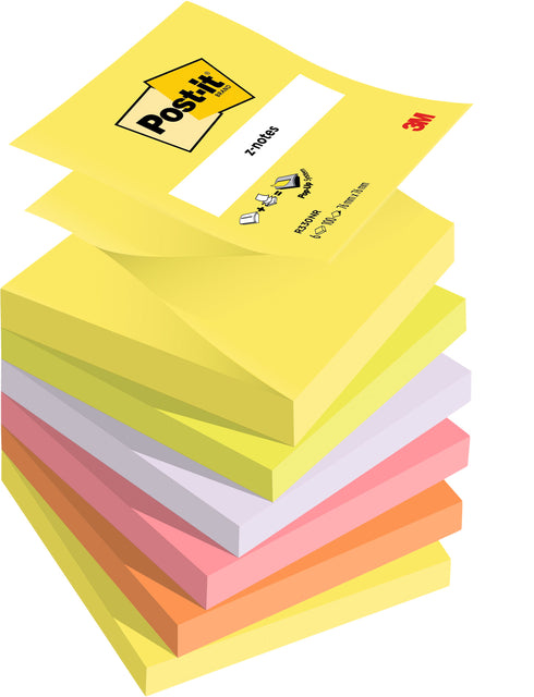 Post-it - Memoblok 3m post-it z-note r330 76x76mm ass kleur | 12 stuks