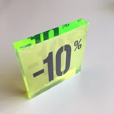 Klika -  Acryl kortingsblok -10% fluor groen