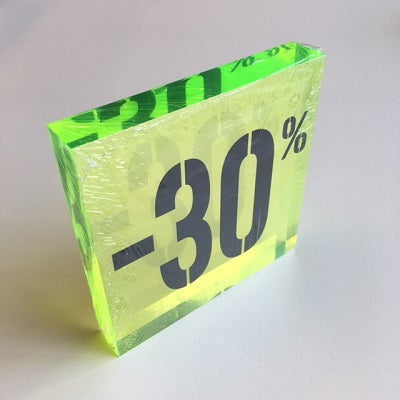 Klika - Acryl kortingsblok -30% fluor groen - 8 stuks