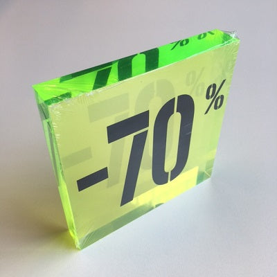 Klika - Acrylrabattblock -70% Fluorgrün - 8 Stück