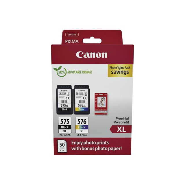 Canon-Inkcartridge Canon PG-575XL+ CL-576XL Schwarz+ ​​Farbe | 1 Stück