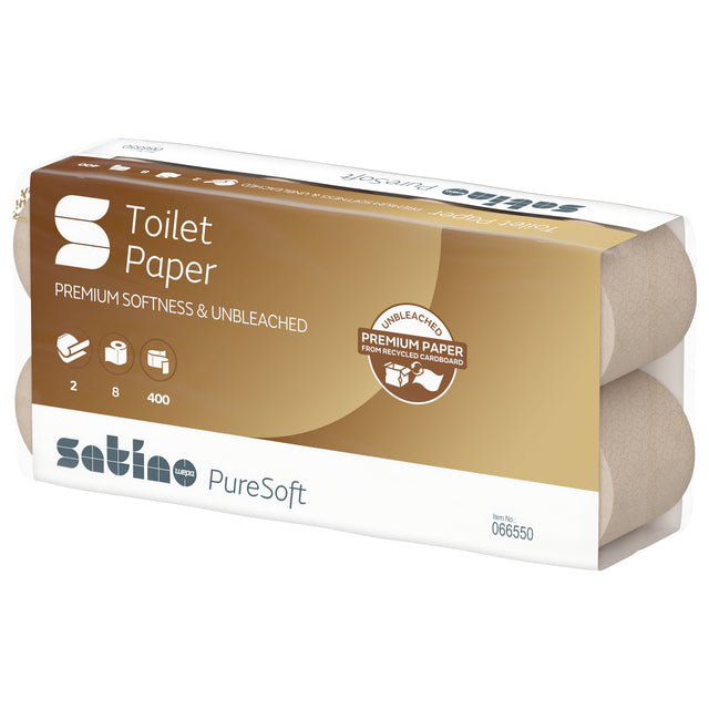 Satino par wepa - papier toilette Satino Puresoft MT1 2LGS 400vel | Ompoot A 6 pack x 8 rol