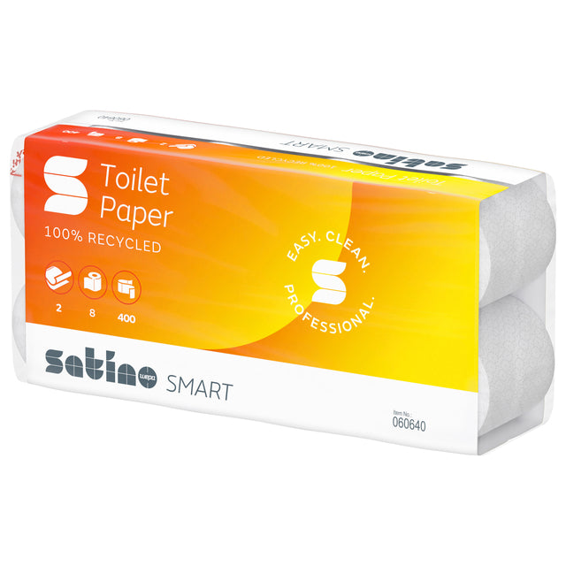 Satino par wepa - papier toilette Satino Smart MT1 2LGS 400vel 060640 | Ompoot A 6 pack x 8 rol