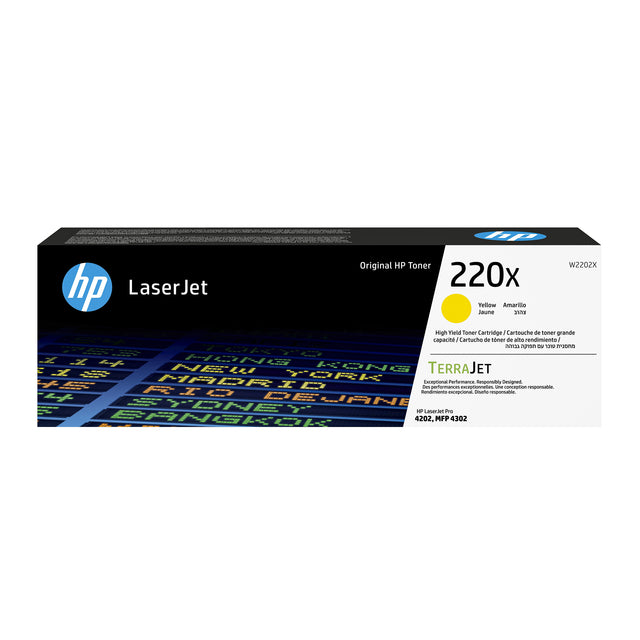 HP - toner 220X, 5.500 pagina's, OEM W2202X, geel