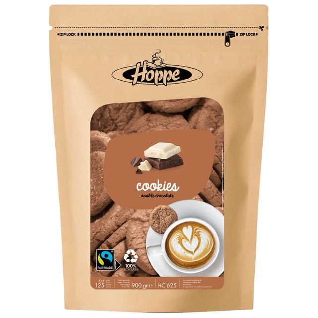 Hoppe - Koekjes  cookies fairtrade double chocolate | 4 stuks