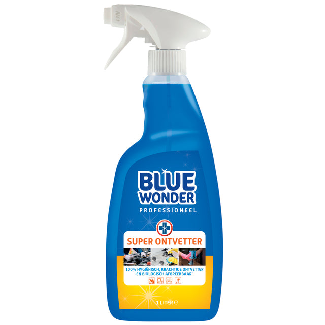 Blue Wonder - DeGreaser Blue Wonder Pro Prof Super DÉFINER Spray 1L | Bouteille un litre à 1 litre | 6 morceaux