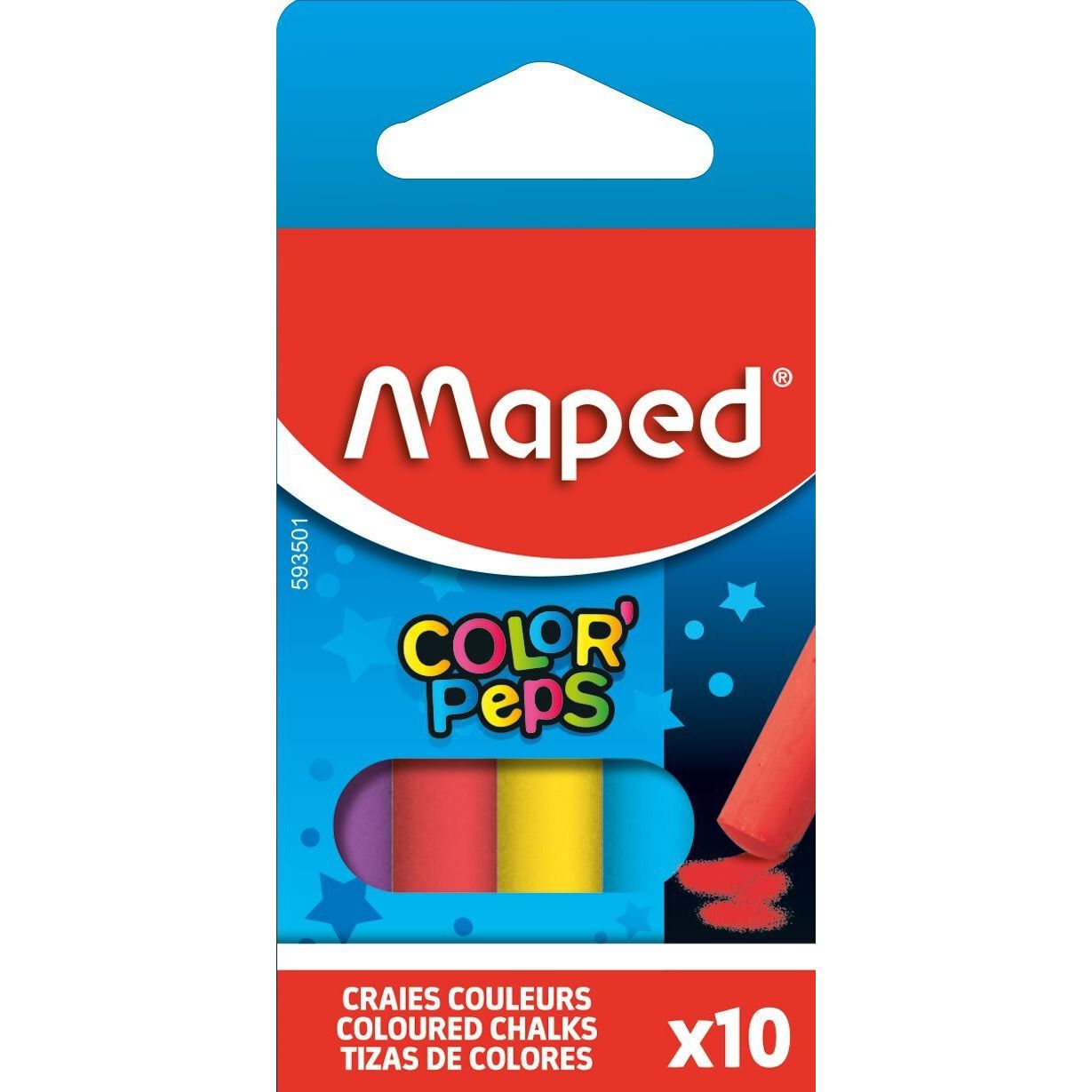 Maped -  Schoolbordkrijt  color'peps set 10st assorti