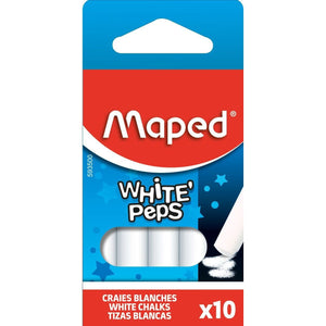 Maped - Craie pour tableau White'Peps lot de 10 pièces blanc
