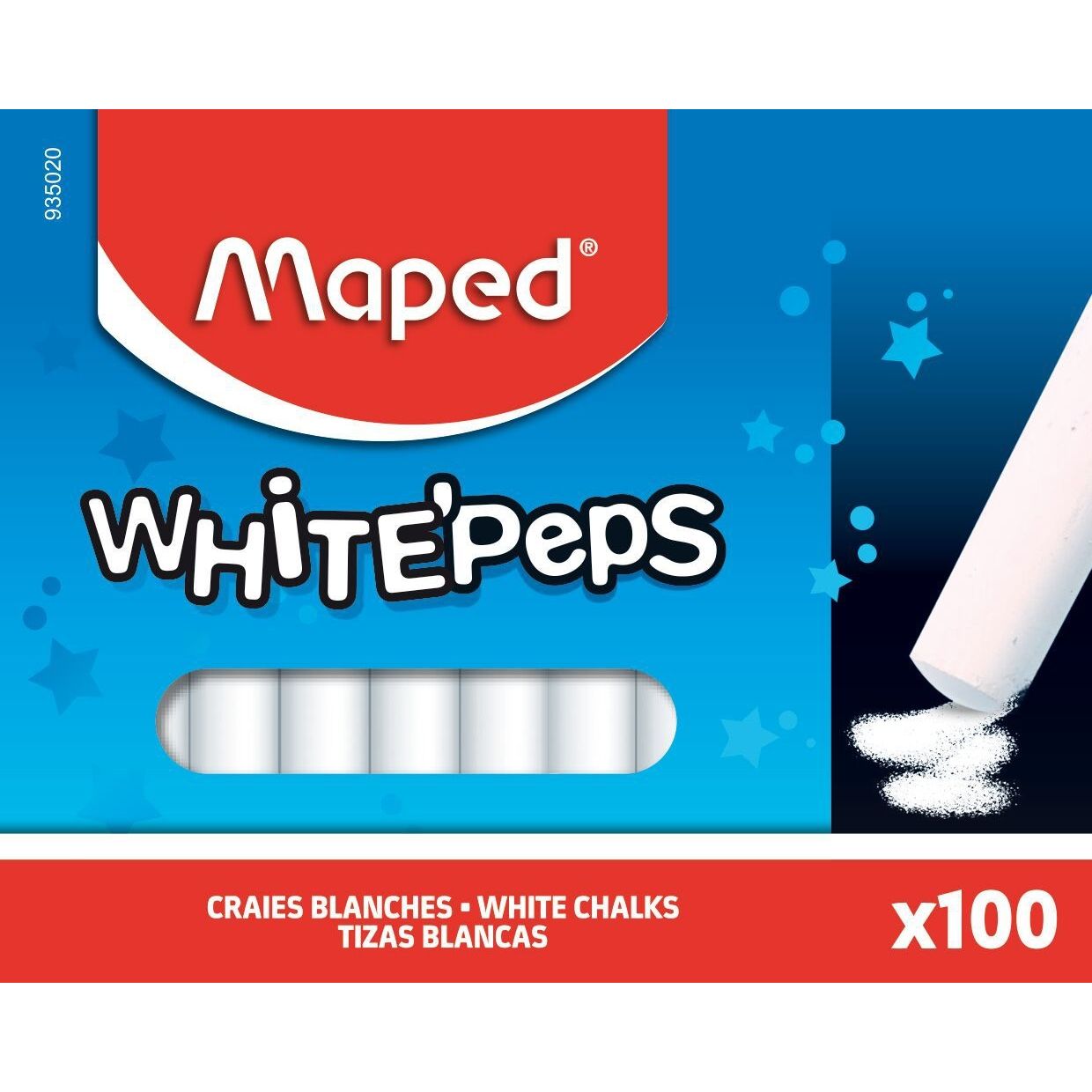Maped -  Schoolbordkrijt  white'peps ds 100st wit