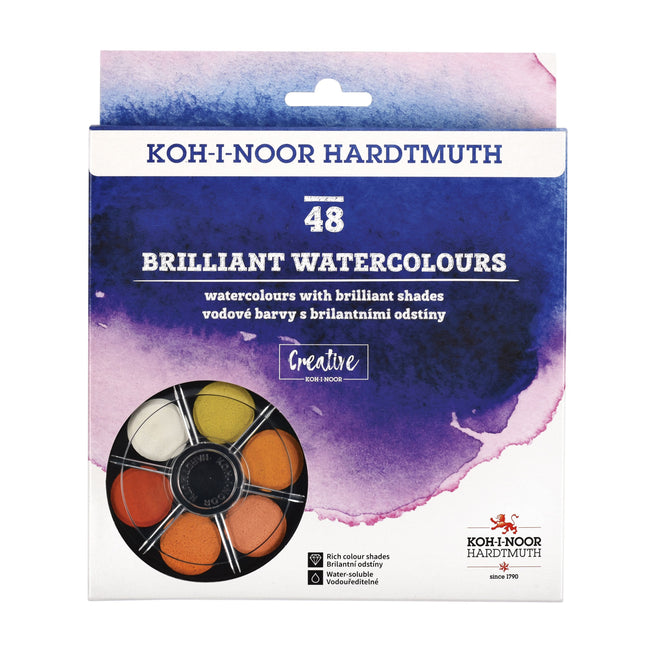 Koh-i-noor - Blister di acquerello brillante da 48 colori