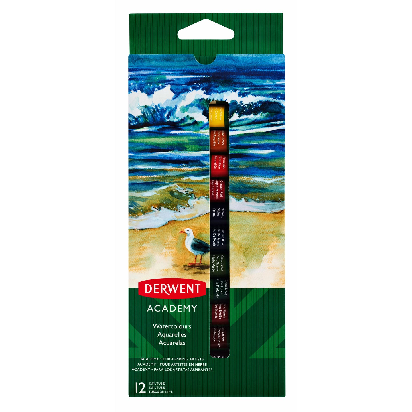 Derwent -  Aquarelverf Academy blister à 12 tubes à 12ml assorti