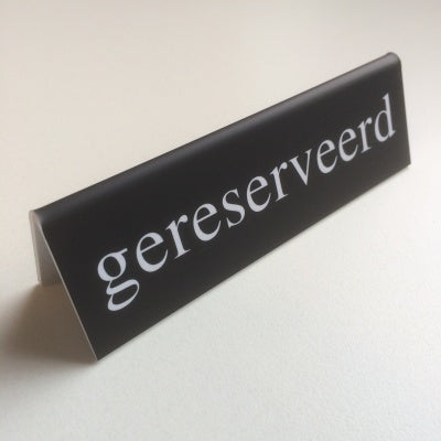 Klika - Black/white reserved plate, wxh 13x4cm