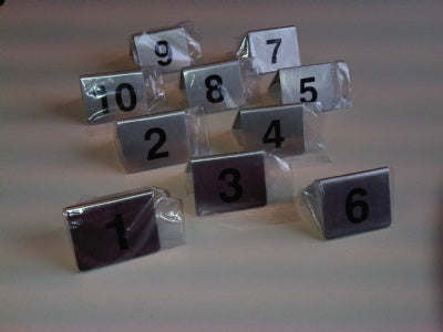 Klika - Teller-/Tischnummernset 1 bis 10 aus Edelstahl