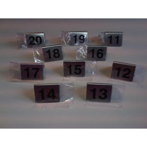 Klika -  Bordje / tafelnummer set 11 tot 20 rvs