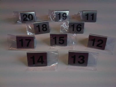 Klika - Teller-/Tischnummernset 11 bis 20 aus Edelstahl