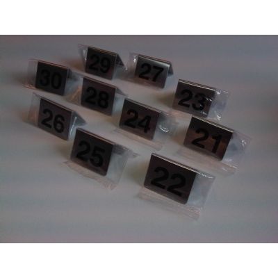 Klika - Plate / table number set 41 to 50 stainless steel