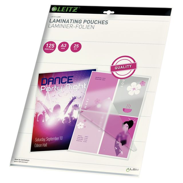 Leitz - Funda laminadora iLAM A3 2x125micras EVA 25 piezas