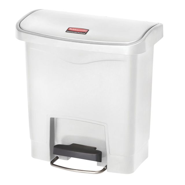 Rubbermaid - Pattumiera a pedale slim jim step on 15l bianco