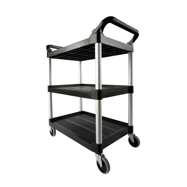 Rubbermaid -  Serveerwagen met 10cm zwenkwielen zwart