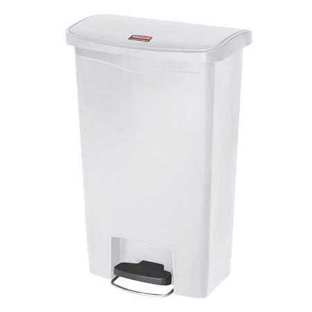 Rubbermaid - Papelera con pedal slim jim step on 50l blanco