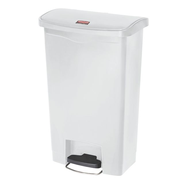 Rubbermaid - Pattumiera a pedale slim jim step on 50l bianco