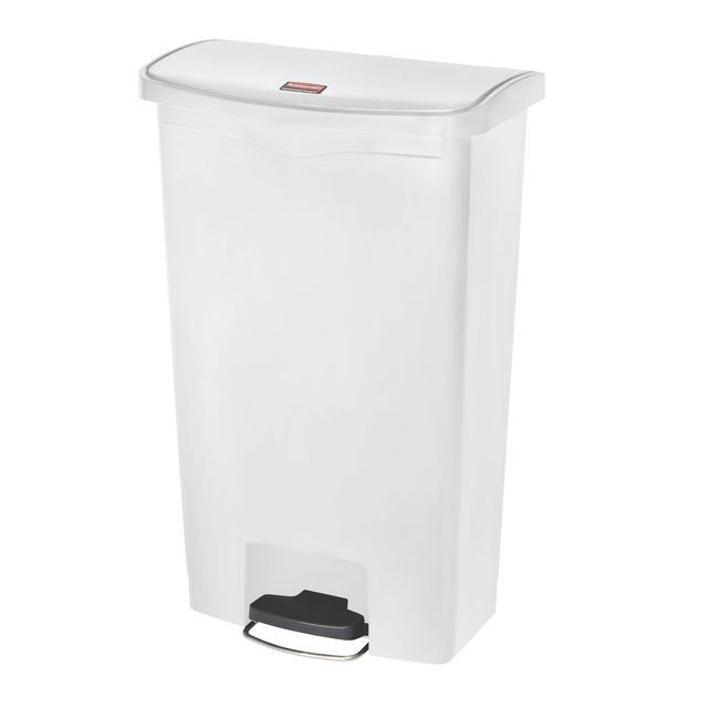 Rubbermaid - Poubelle à pédale slim jim step on 68l blanc
