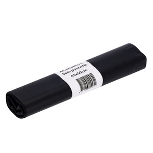 Cleaninq - Abfallbeutel 45x50cm LDPE recycelt T25 15L schwarz Rolle mit 20 Stück