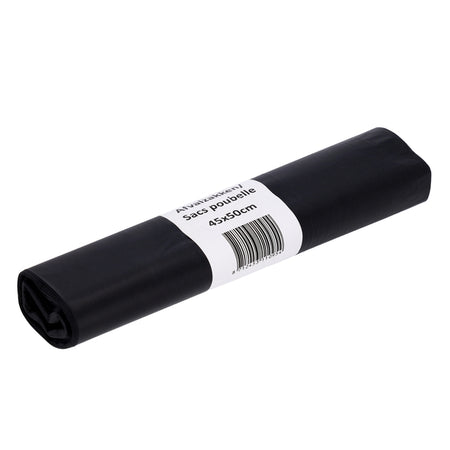 Cleaninq - Bolsa de basura 45x50cm LDPE reciclado T25 15L negra rollo de 20 piezas