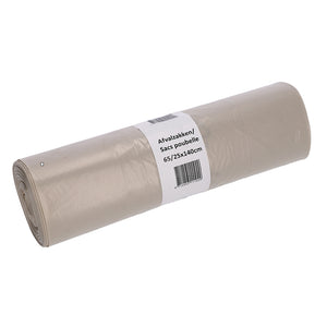 Cleaninq - Sacco per rifiuti 65/25x140cm LDPE riciclato T70 240L trasparente rotolo da 10 pezzi