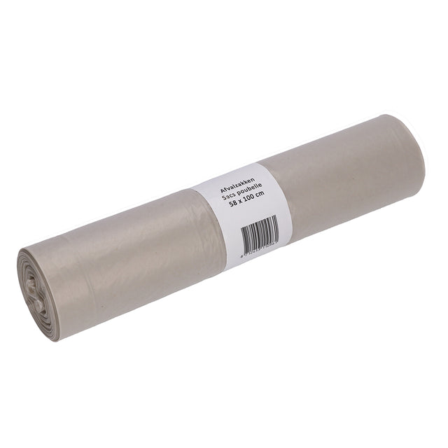 Cleaninq - Bolsa de basura 58x100cm LDPE reciclado T50 80L transparente rollo de 25 piezas