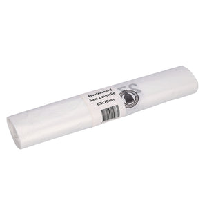 Cleaninq - Sac poubelle 63x70cm HDPE recyclé T15 50L transparent rouleau de 25 pièces