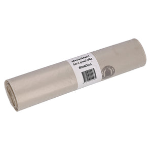 Cleaninq - Waste bag 60x80cm LDPE recycled T50 60L transparent roll of 20 pieces